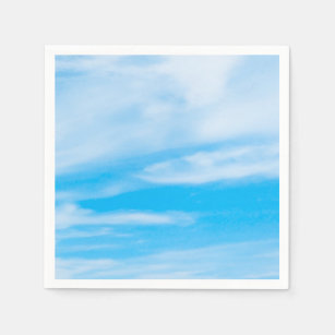 Servilleta De Papel Plantilla moderna de nubes blancas de cielo azul e
