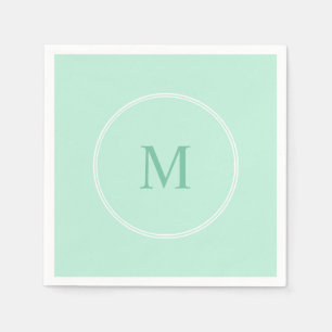 Servilleta De Papel Plantilla moderna elegante monograma verde menta
