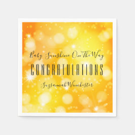 Servilleta De Papel Plantilla neutra de Naranja amarillo Baby Shower