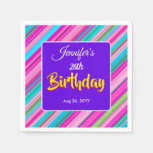 Plantilla personalizada de cumpleaños con rayas de
