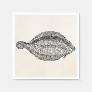 Servilleta De Papel Plantilla personalizada pescados de la platija de