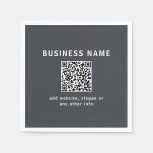 Servilleta De Papel Plantilla simple para tu código QR Gris oscuro