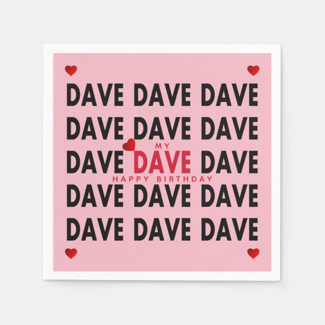 Servilleta De Papel Plantillas de texto de Dave Plus (Anverso)