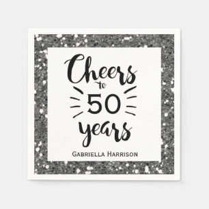 Servilleta De Papel Plata 50.º cumpleaños