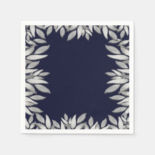 Servilleta De Papel Plata deja Boda rosa azul glam botánico