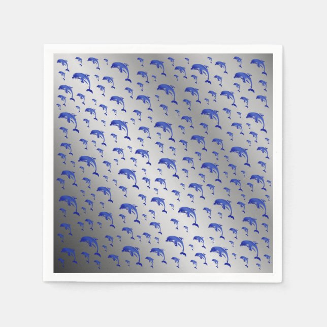 Servilleta De Papel plata, delfín, pescado, naturaleza, acuático, dise (Anverso)