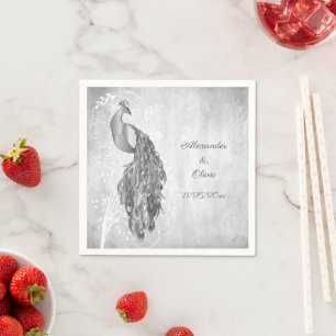 Servilleta De Papel Plata Peacock Bridal Shower Napkins