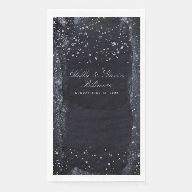 Servilleta De Papel Plata Starry Night Boda Cena (Anverso)