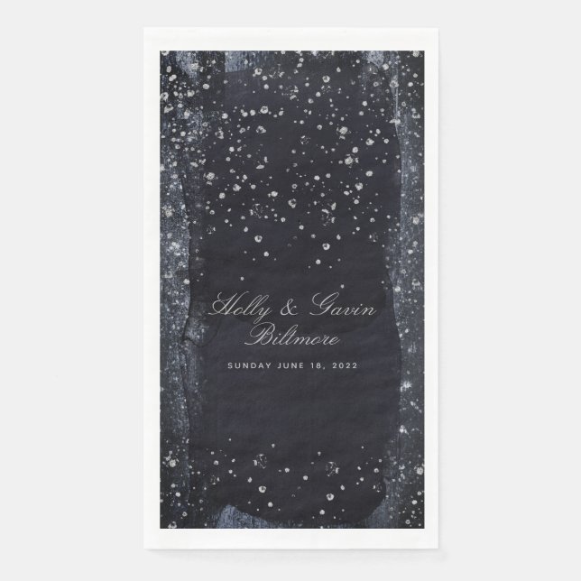 Servilleta De Papel Plata Starry Night Boda Cena (Anverso)