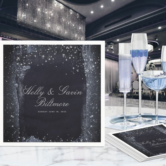 Servilleta De Papel Plata Starry Night Boda Cocktail Napkins (Subido por el creador)