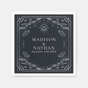 Servilleta De Papel Plata Tarjeta Tarot Boda gótico