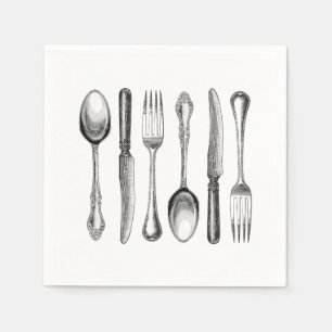 Servilleta De Papel plata vintage moderna