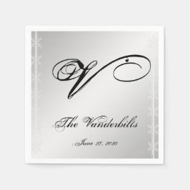 Servilleta De Papel Plata y servilletas de invierno con copos de nieve