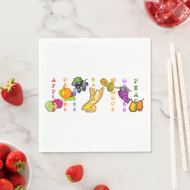 Servilleta De Papel Plátanos de frutas con otras frutas (In situ)