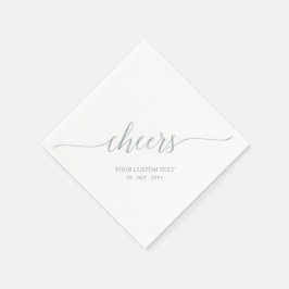 Servilleta De Papel Plateado | Elegante evento de Chetering Lettering