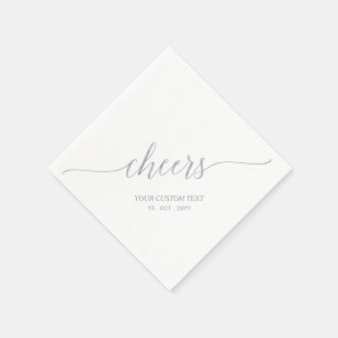 Servilleta De Papel Plateado   Elegante evento de Chetering Lettering