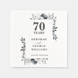 Servilleta De Papel Platinum Elegant Floral 70 Aniversario Boda