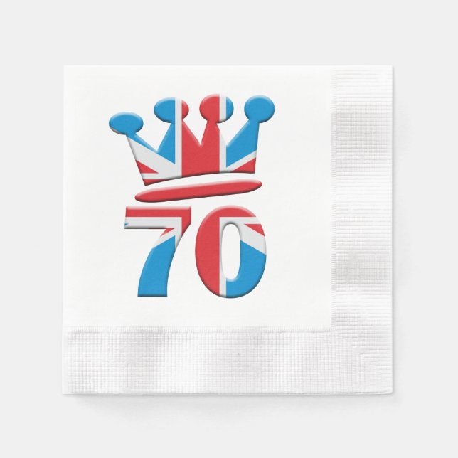 Servilleta De Papel Platinum Jubilee Queen Elizabeth 70 años (Anverso)