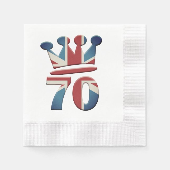 Servilleta De Papel Platinum Jubilee Queen Elizabeth 70 años Napkins (Anverso)