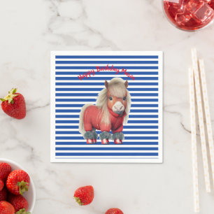 Servilleta De Papel Plato de papel con franja azul Pony Rojo