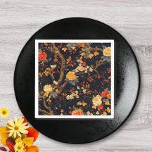 Plato de papel de chinoiserie de otoño elegante