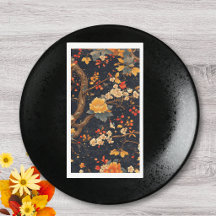 Plato de papel de chinoiserie de otoño elegante
