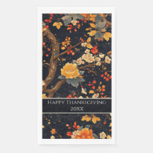 Plato de papel de chinoiserie de otoño elegante
