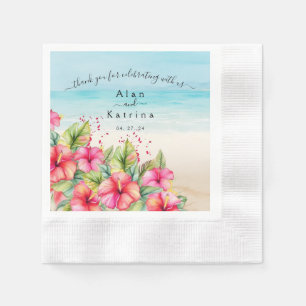 Servilleta De Papel Plato de Papel de Destino de Playa de Hibisco Trop
