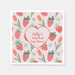 Servilleta De Papel Plato de papel para baby shower de fresa dulce com