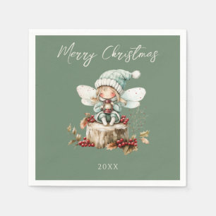 Servilleta De Papel Plato de papel para fiesta de Navidad verde salvia