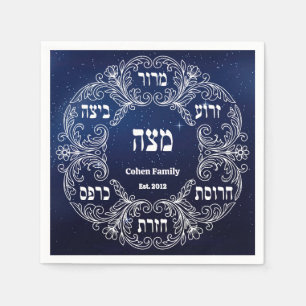 Servilleta De Papel Plato de Seder de Pesaj Hebreo Personalizado