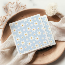 Servilleta De Papel Platos de papel azules Retro Daisy