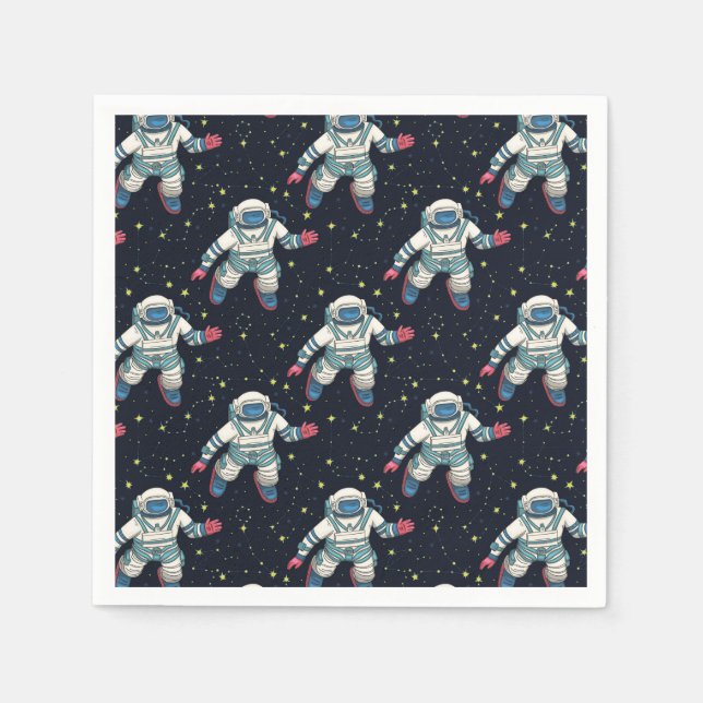 Servilleta De Papel Platos de papel de astronauta espacial (Anverso)