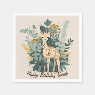 Servilleta De Papel Platos de papel de jirafa floral