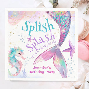 Servilleta De Papel Platos de papel para fiesta de cumpleaños de siren