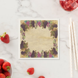 Servilleta De Papel Platos de papel rústicos con hermosas vides de uva