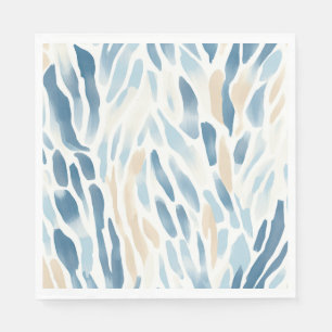 Servilleta De Papel Playa abstracta de Crema Azul