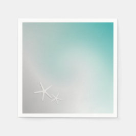 Servilleta De Papel Playa de arena blanca y peces estrella