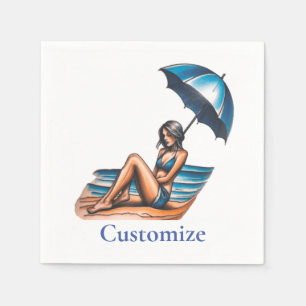 Servilleta De Papel Playa de Chica bikini Napping Thunder_Cove