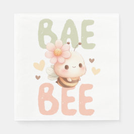 SERVILLETA DE PAPEL PLAYA DE COLOR ACUÁTICO DE PASTEL CUBIERTO Y BEE V
