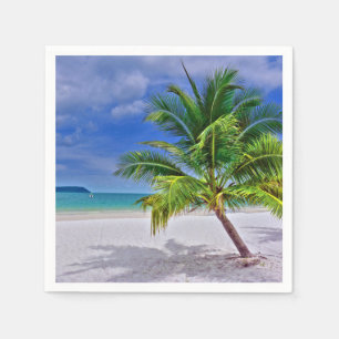 Servilleta De Papel Playa de Isla Tropical Palm Tree Perfecta