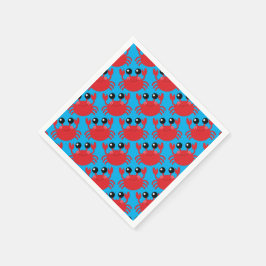 Servilleta De Papel Playa de la fiesta de cumpleaños del cangrejo