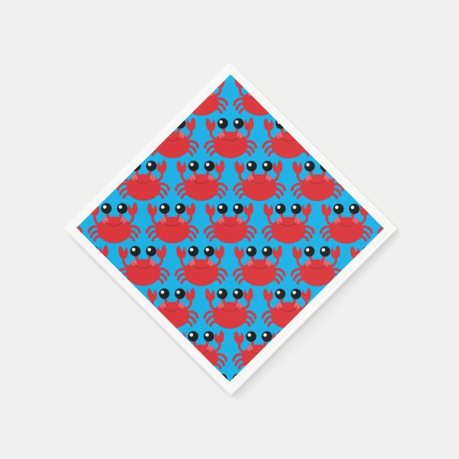 Servilleta De Papel Playa de la fiesta de cumpleaños del cangrejo (Borde)