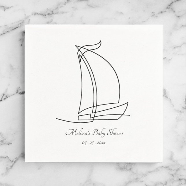 Servilleta De Papel Playa de vela Tema Baby Shower Napkin (Sailboat Baby Shower Napkin)