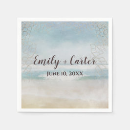 Servilleta De Papel Playa Océano boda Con Red