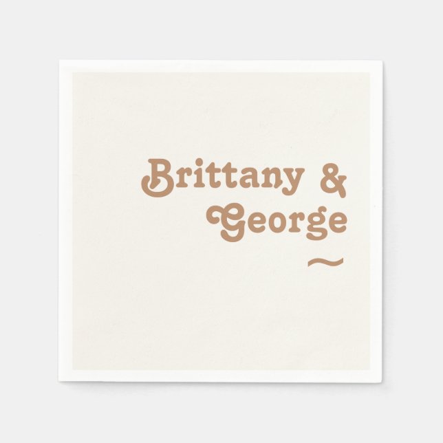 Servilleta De Papel Playa Retro | Napkins Boda de Marfil (Anverso)