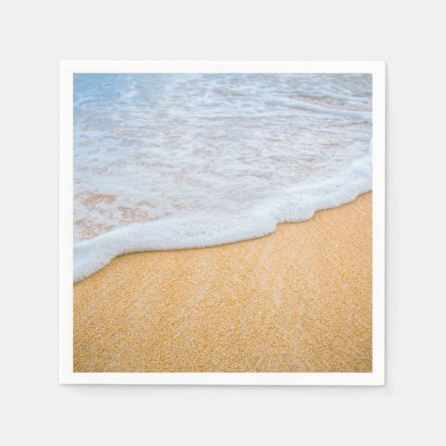 Servilleta De Papel Playa Sandy con Foamy Surf Photo (Anverso)