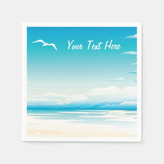 Servilleta De Papel Playa Tropical (Anverso)