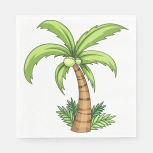 Servilleta De Papel Playa Tropical Palm Tree y Isla Vibes