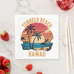 Servilleta De Papel Playas de Túneles Vacaciones Familiares Hawaii